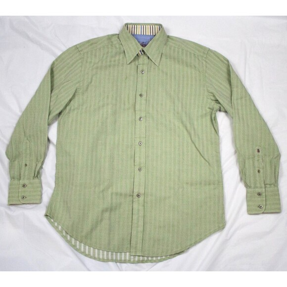 Robert Graham Mens Long Sleeve Button Front Flip Cuff Shirt Size Medium - Picture 5 of 10